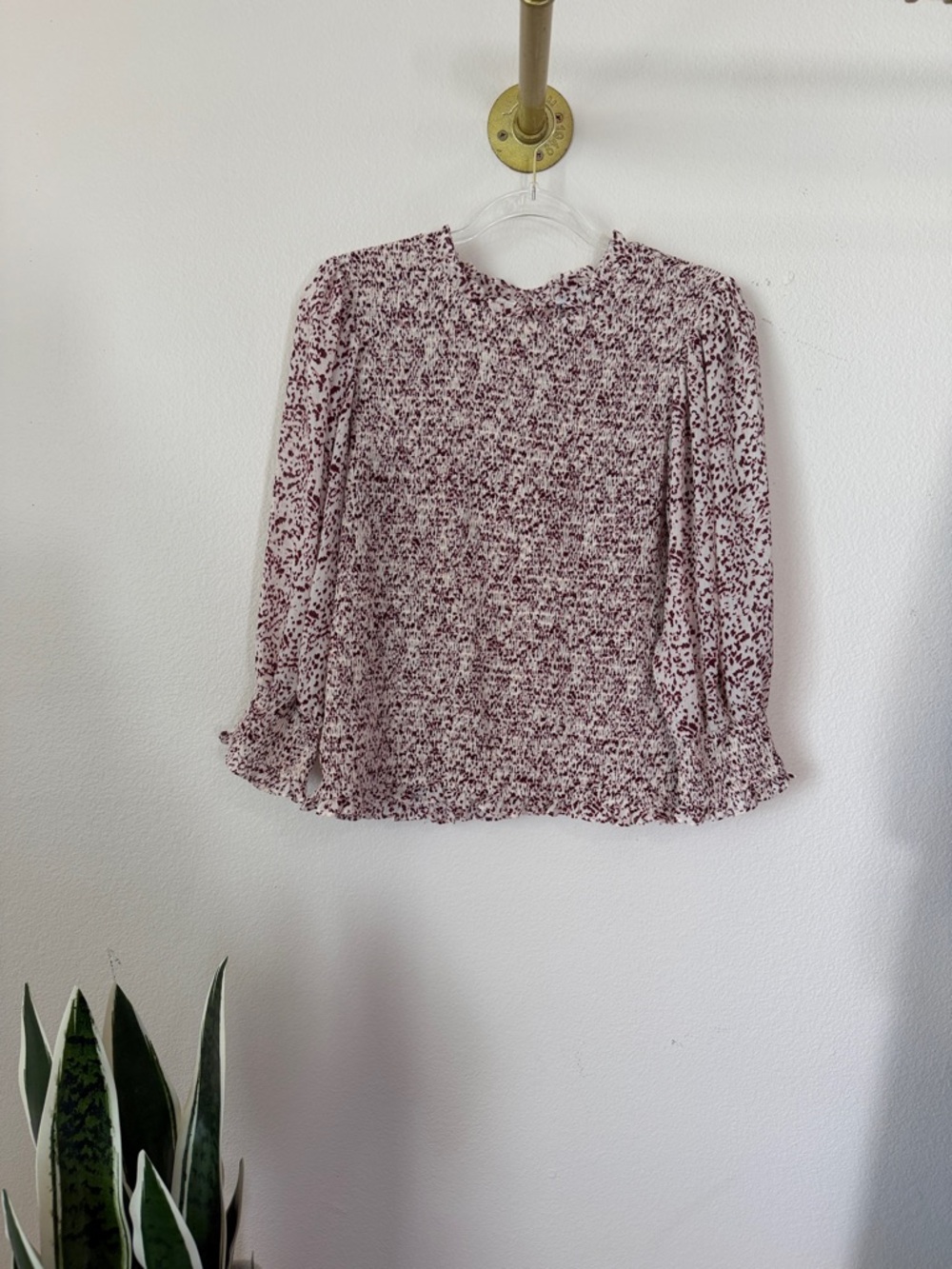 Express Leopard Smocked Top